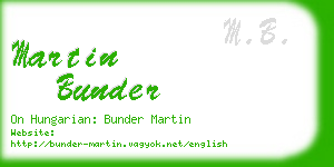 martin bunder business card